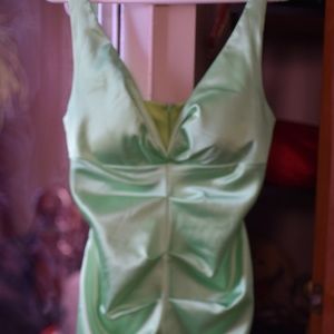 Satin Seabreeze Green Dress